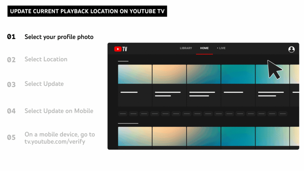 update current playback location on youtube tv